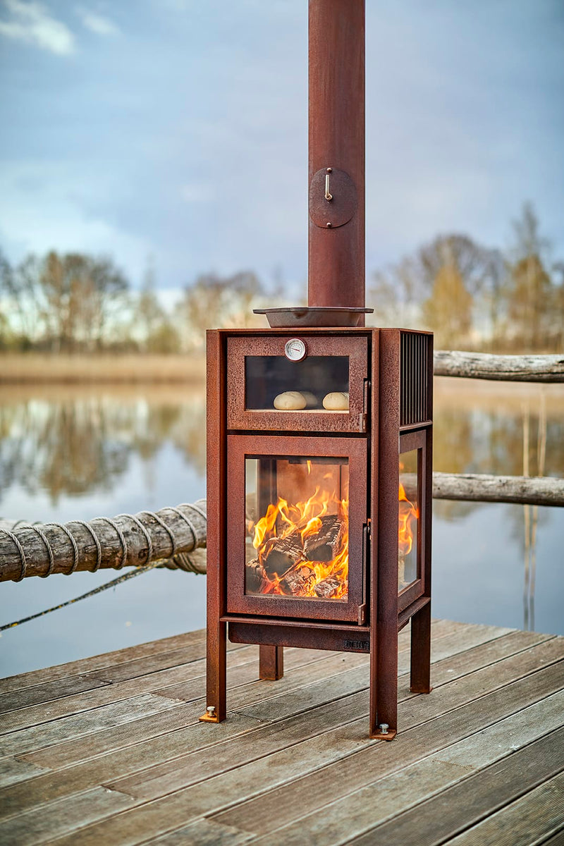 Quercus RB73 Gartenkamin mit Pizzastein