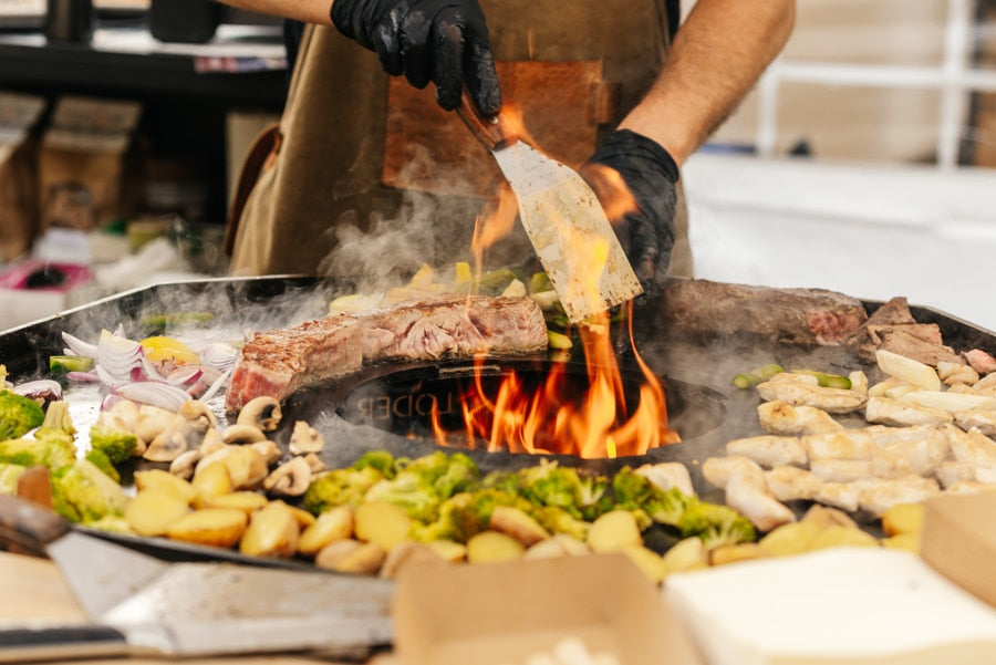 Essen Grillen Feuer Kotlett