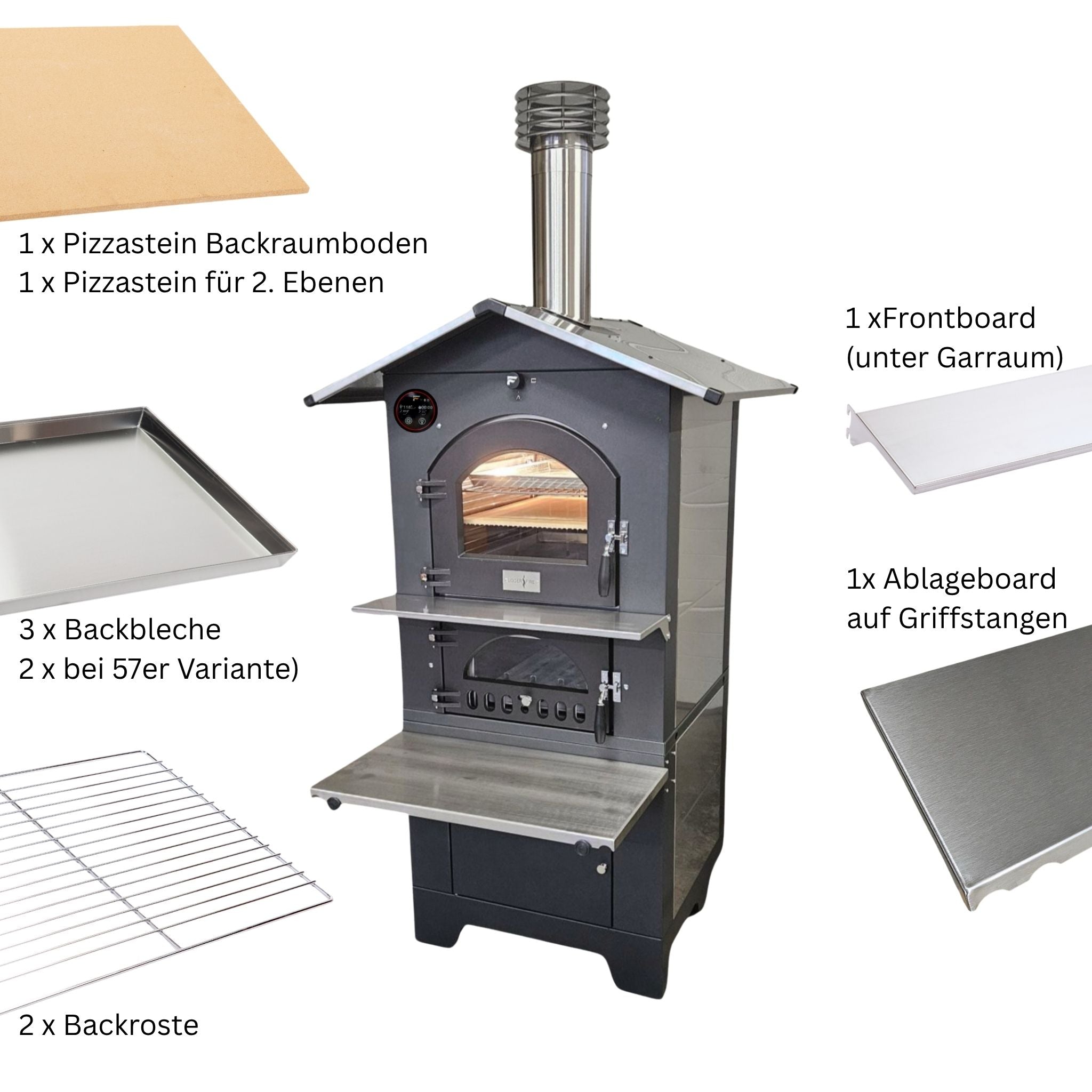 Fontana Forni Gusto 57x45 Premium – Holzbackofen
