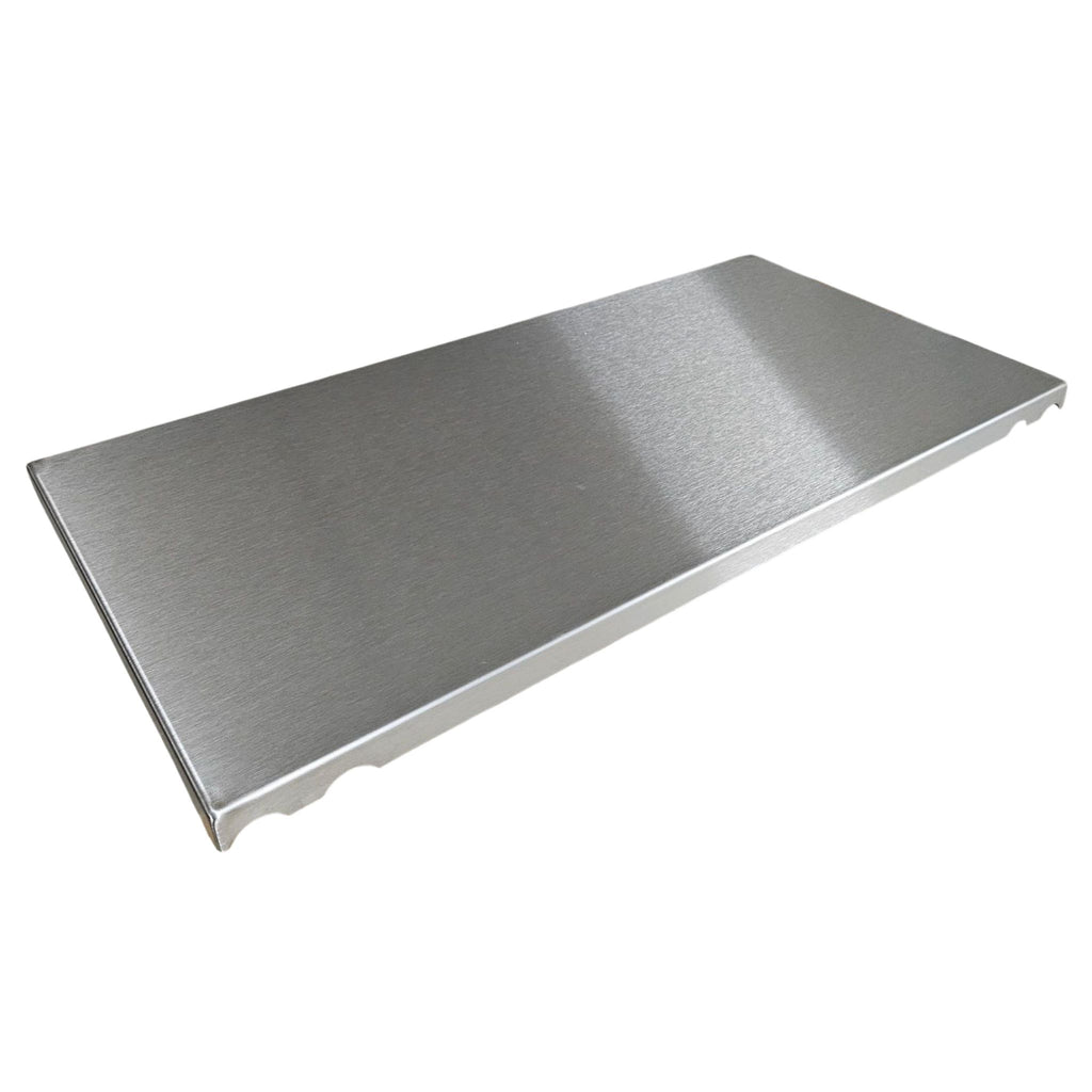 Massives Ablageboard zur Auflage auf die Griffstangen für den Fontana Forni Gusto Holzbackofen - Material aus  Edielstahl Version LoderFire