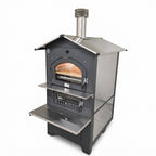 indirektbefeuerter Holzbackofen Gusto Premium 100x65 Fontana Forni Backhaus mobli auf Rädern 