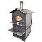 Holzbackofen Gusto Premium 100x65 Fontana Forni Backhaus mobli auf Rädern indirekt befeuert