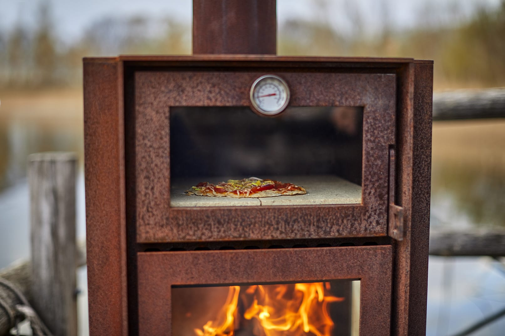 CoHo PiKo Gartenkamin Pizza Kochen
