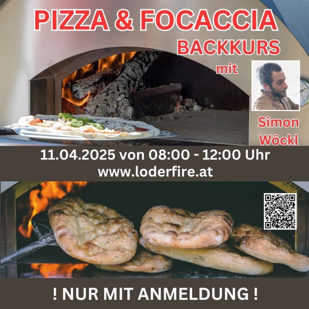 Pizza und Focaccia Backkurs im Holzbackofen