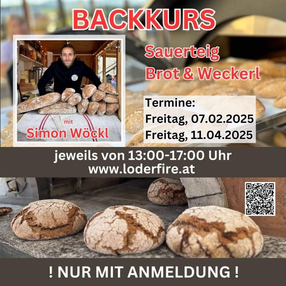 Backworkshop Sauerteig Brot und Weckerl im Holzbackofen