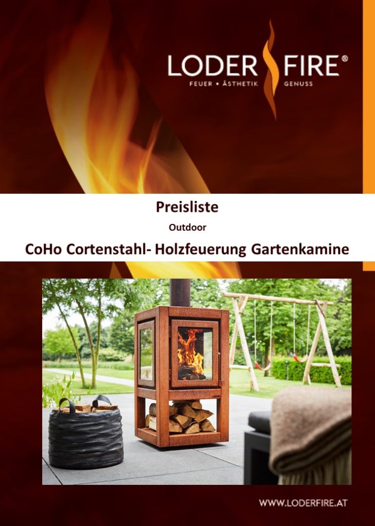 LoderFire Preisliste CoHo Gartenkamine und Holzregale